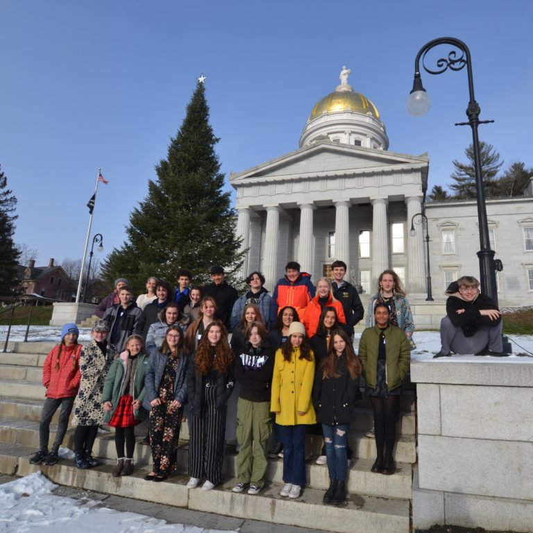 State Youth Council members on steps of Vermont State House